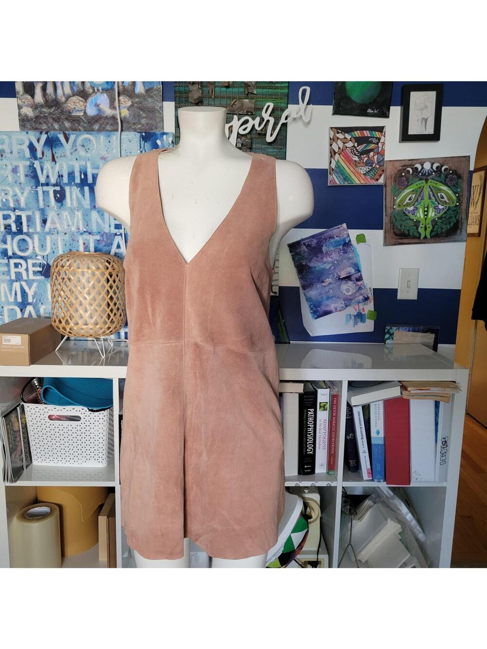 Free People Retro Love Blush Pink Suede Leather Size: XS